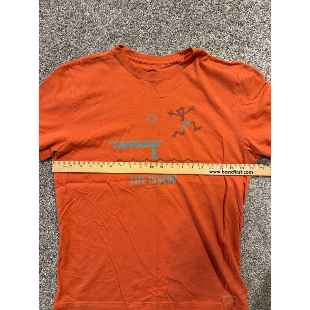Life is Good T-Shirt Mens M Orange Diving Board Graphic Classic Fit Cotton Tee - Picture 5 of 9